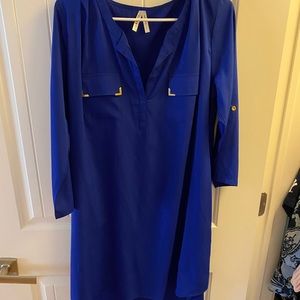 royal blue quarter sleeve dress